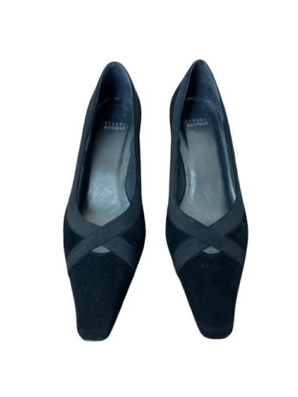 𝅺Stuart Weitzman Black Suede Russell Bromley Kitten Heels